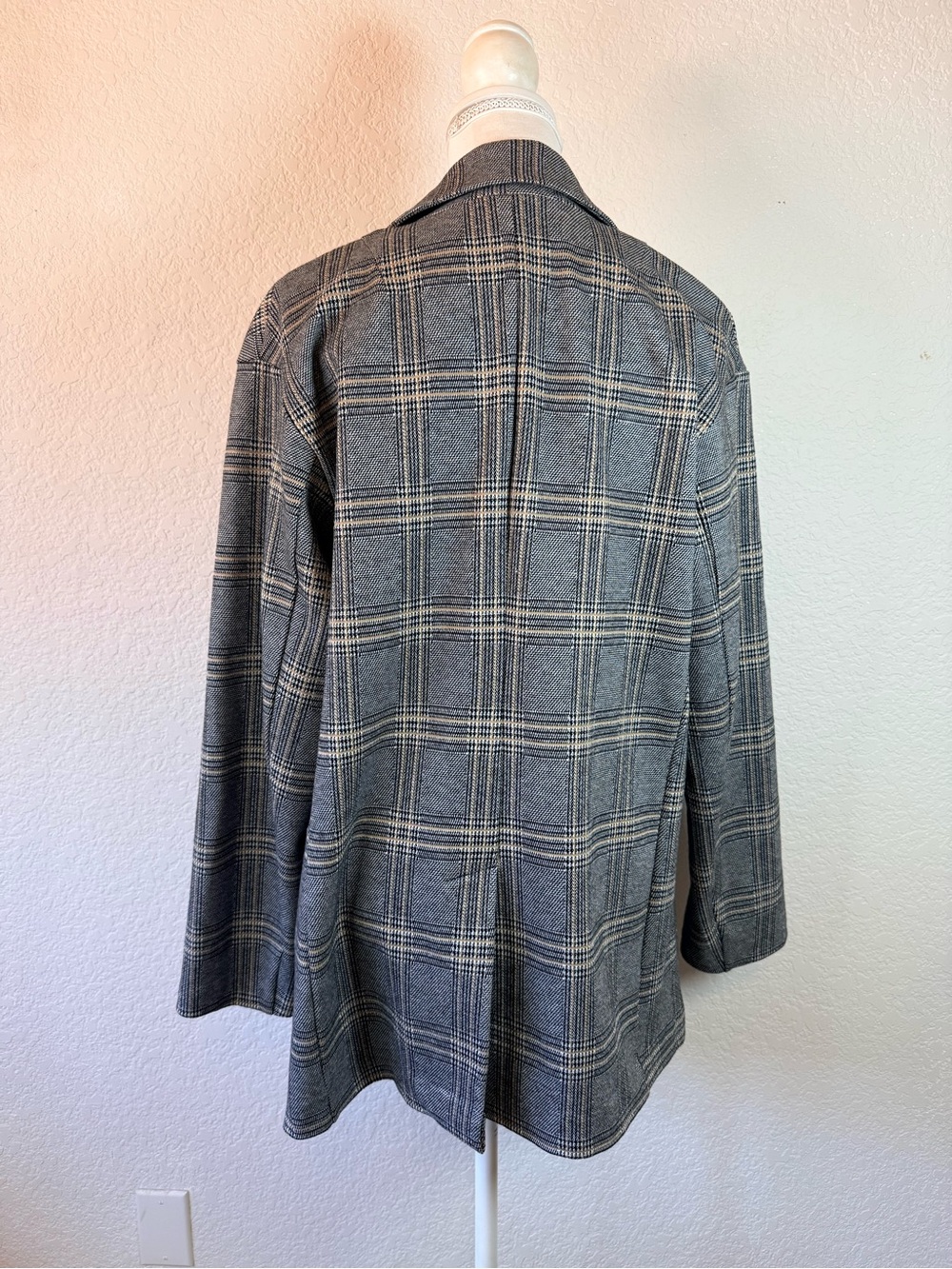 Avec Les Filles Longline Plaid Blazer Anthropologie size Large - Picture 6 of 9